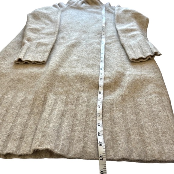 Banana Republic NWT Mock Neck Sweater Dress Heather Wheat Tan Wool Blend Shift - Picture 10 of 12